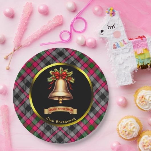 ボルトウィックタータンチェックパーソナライズされたクリスマス ペーパープレート (パーティー)