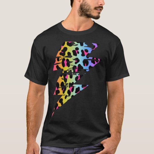 ボルトオブ動揺して稲妻動物ヒョウcheeta tシャツ (正面)
