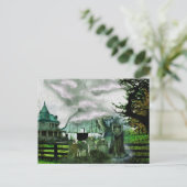 *~*ボルト不気味照明ハウスハロウィーン ポストカード (スタンド正面)