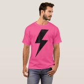ボルト稲妻ブラックデザインチーム Tシャツ (正面フル)