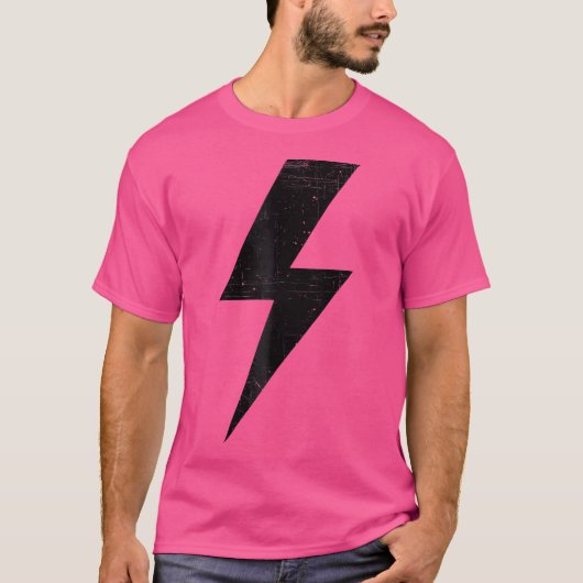 ボルト稲妻ブラックデザインチーム Tシャツ (正面)