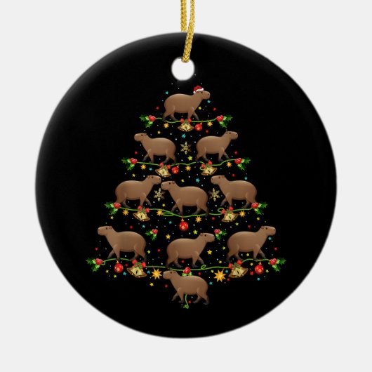 ボルドッグのカラソニーハンガリーメリークリスマスプレゼント セラミックオーナメント (正面)