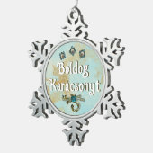 ボルドッグ・カラソニティ |ハンガリー語Sでクリスマスを祝う スノーフレークピューターオーナメント (右)