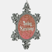 ボルドッグ・カラソニティ |ハンガリー語Sでクリスマスを祝う スノーフレークピューターオーナメント (左)