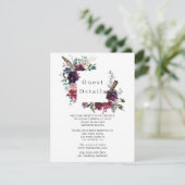 ボルドバイオレットプラムウォーターカラーフローラゲスト詳細 エンクロージャーカード (スタンド正面)
