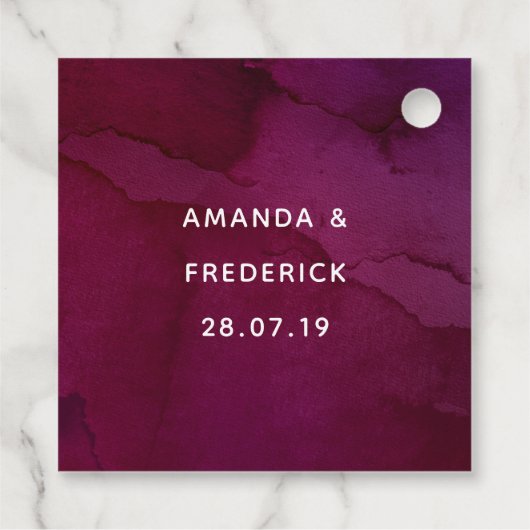 ボルドバイオレットプラムウォーターフローラ結婚ズ フェイバータグ (裏面)