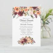 ボルドピーチウォーターカラーバーチャルベビーシャワー 招待状 (スタンド正面)