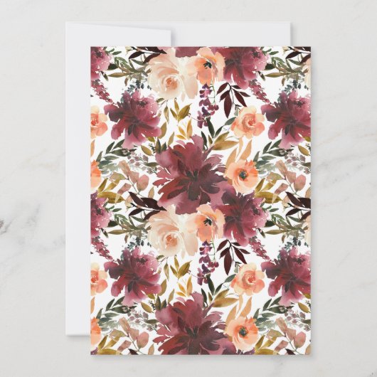 ボルドピーチウォーターカラーワインリハーサルディナー 招待状 (裏面)