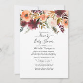 ボルドピーチドライブバイブライダルまたはベビーシャワー 招待状 (正面)