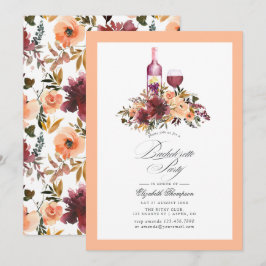 ボルドピーチファズワインをテーマにしたバチェロレッテ 招待状
