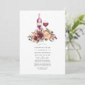 ボルドピーチフローラワインをテーマにした生活お祝い 招待状 (スタンド正面)