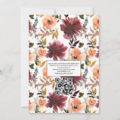 ボルドピーチフローラワインテイスティング結婚のフォトインビ 招待状 (裏面)