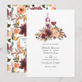 ボルドピーチフローラワインテイスティング結婚のフォトインビ 招待状