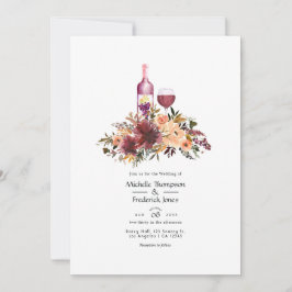 ボルドピーチフローラワインテイスティング結婚ズ 招待状