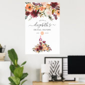 ボルドピーチワインテイスティングブライダルシャワーウェルカム ポスター (ホームオフィス)