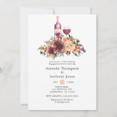 ボルドピーチワインテイスティング婚約パーティ 招待状 (正面)