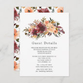 ボルドピーチ結婚フローラズゲスト詳細 エンクロージャーカード (正面/裏面)