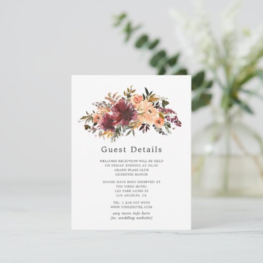 ボルドピーチ結婚フローラズゲスト詳細 エンクロージャーカード (スタンド正面)