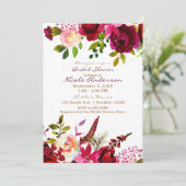 ボルドブルガンディマロンボホフローラブライダルシャワー 招待状 (スタンド正面)