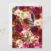 ボルドブルガンディマロンボホフローラブライダルシャワー 招待状 (裏面)