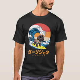 ボルドーおもしろいル神奈川日本の波犬 Tシャツ