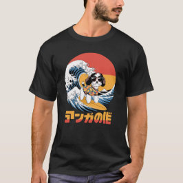 ボルドーおもしろいル神奈川日本の波犬 Tシャツ