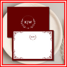 ボルドーとホワイト | イニシャルモダンモノグラム