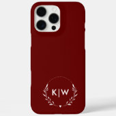 ボルドーとホワイト | イニシャルモダンモノグラム Case-Mate iPhoneケース (裏面)