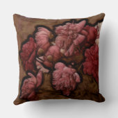 ボルドーのシャクヤクの花の花束 クッション (裏面)