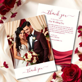 ボルドーの結婚式の御礼カード サンキューカード
