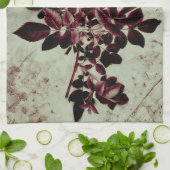 ボルドーの花 キッチンタオル (折り畳み)