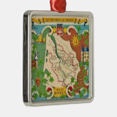 ボルドーカラフルフランスの地図 メタルオーナメント (右)
