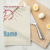 ボルドーヌヴェッレアクイタインフランスレトロワイン キッチンタオル (四つ折り)