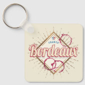 ボルドーヌヴェッレアクイタインフランスレトロワイン キーホルダー (正面)