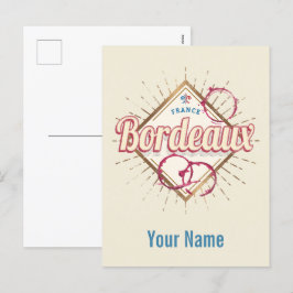 ボルドーヌヴェッレアクイタインフランスレトロワイン シーズンポストカード