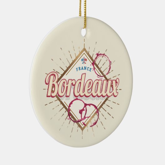 ボルドーヌヴェッレアクイタインフランスレトロワイン セラミックオーナメント (右)