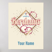 ボルドーヌヴェッレアクイタインフランスレトロワイン ポスター (正面)