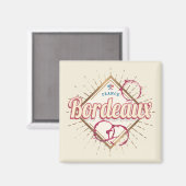 ボルドーヌヴェッレアクイタインフランスレトロワイン マグネット (正面/裏面)
