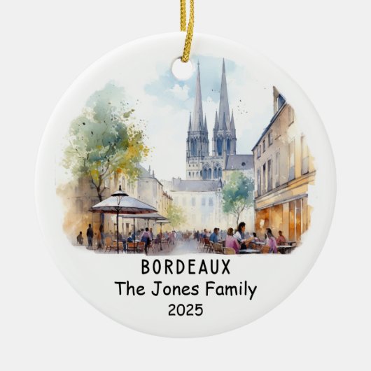 ボルドーパーソナライズされたオーナメント,フランス セラミックオーナメント (正面)