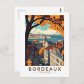 ボルドーフランストラベルアートヴィンテージ ポストカード (正面/裏面)
