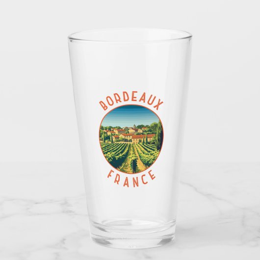 ボルドーフランスレトロ動揺してサークル タンブラーグラス (正面)