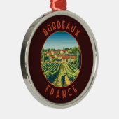 ボルドーフランスレトロ動揺してサークル メタルオーナメント (右)