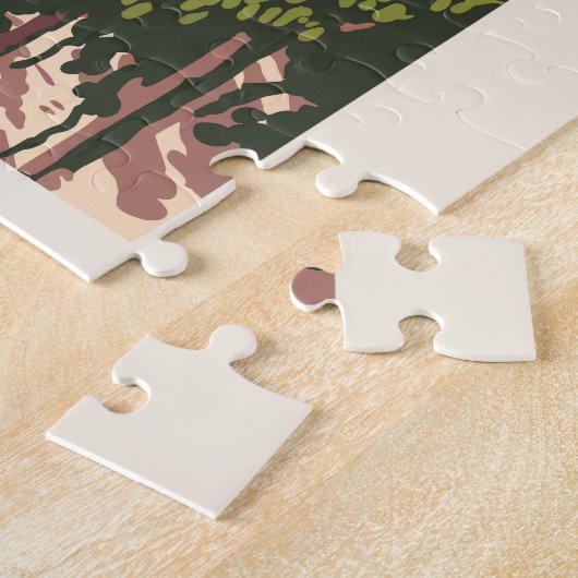 ボルドーフランスヴィネヤードトラベルアートヴィンテージ ジグソーパズル (側面)