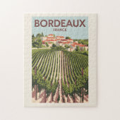 ボルドーフランスヴィネヤードトラベルアートヴィンテージ ジグソーパズル (縦)