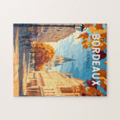 ボルドーフランスヴィネヤードトラベルアートヴィンテージ ジグソーパズル (横)