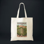ボルドーフランスヴィネヤードトラベルアートヴィンテージ トートバッグ<br><div class="desc">ボルドーのレトロベクトル旅行デザイン。ボルドーはワイン産地の中心地で、フランス南西部のガロンヌ川の港湾都市である。</div>