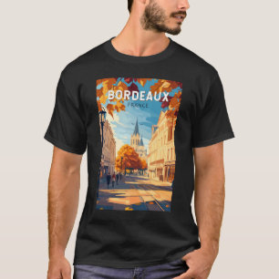 ボルドーフランスヴィネヤードトラベルアートヴィンテージ Tシャツ