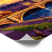 ボルドーフランスヴィンテージ旅行イラストレーション ポスター (角)