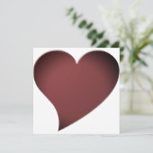 ボルドーモダンワイン赤いビッグハートエレガントカード (スタンド正面)