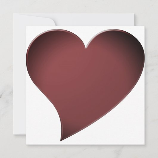 ボルドーモダンワイン赤いビッグハートエレガントカード (正面)